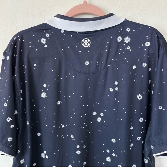 G/FORE Navy Splatter Print Short Sleeve Golf Polo Extra Large - Picture 10 of 11